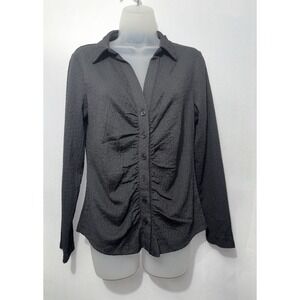 Sanctuary Women's Button Up Long Sleeve L Office‎ Secretary Siren Y2K School